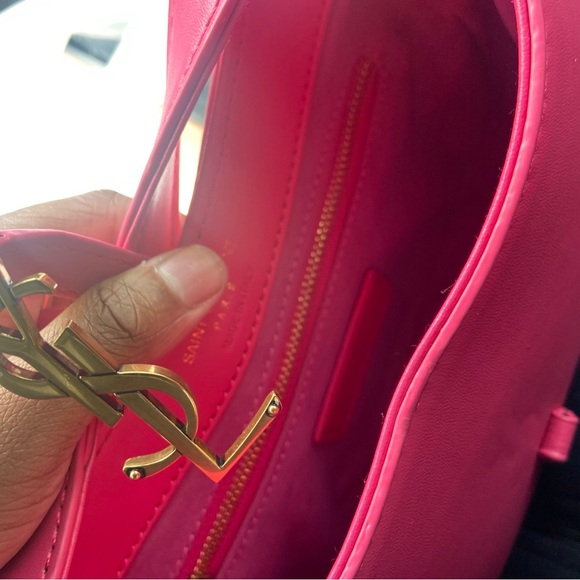 Yves Saint Laurent Fuchsia Shoulder Bag with Gold Accents - Picture 5 of 5